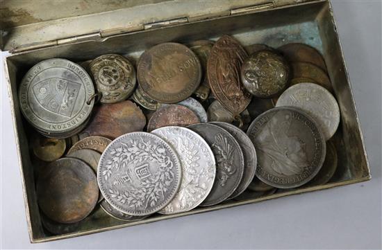 Five Victorian and Georgian crowns and mixed coinage